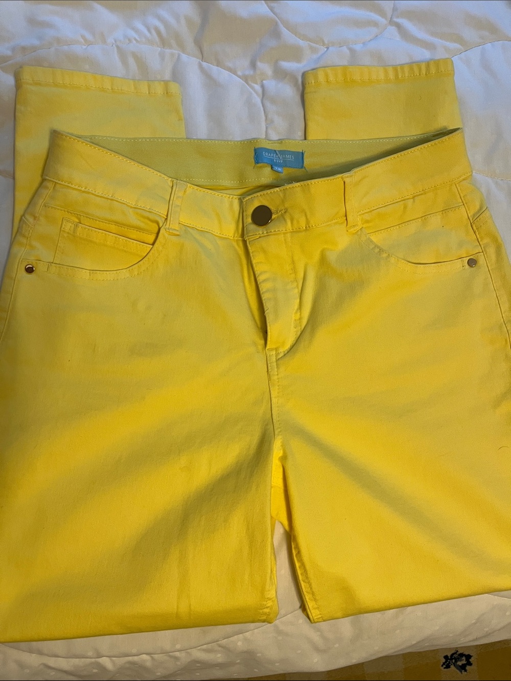 Draper James Bright Yellow Skinny Jeans 14